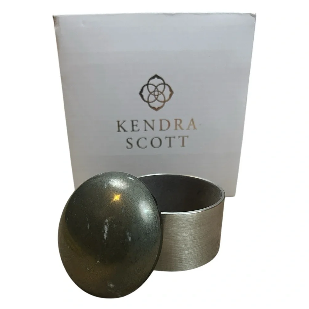Kendra Scott Decorative Dome Box - Antique Silver and Pyrite Jewelry Storage Box